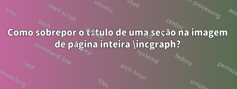 Como sobrepor o título de uma seção na imagem de página inteira \incgraph?