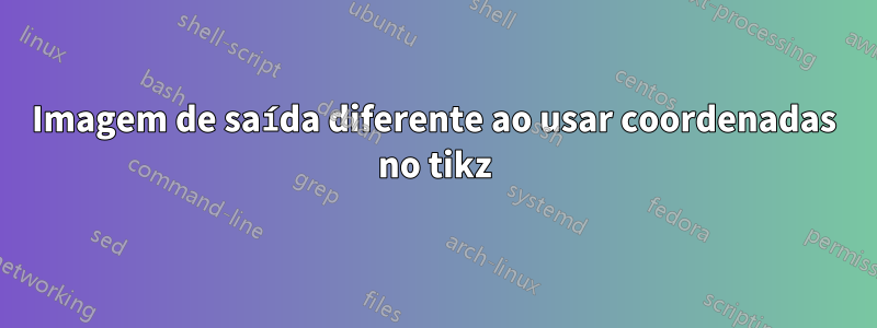 Imagem de saída diferente ao usar coordenadas no tikz