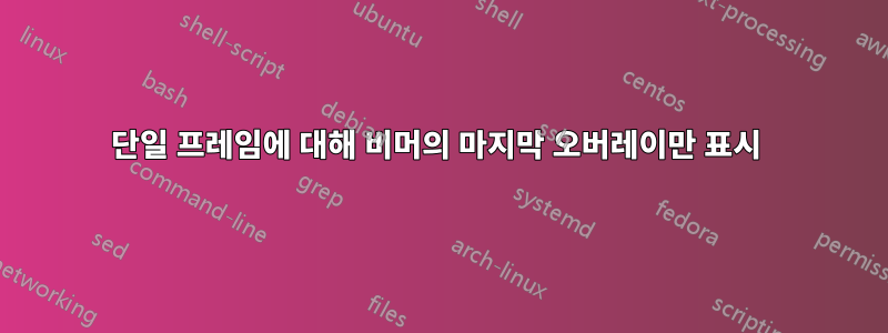 단일 프레임에 대해 비머의 마지막 오버레이만 표시 