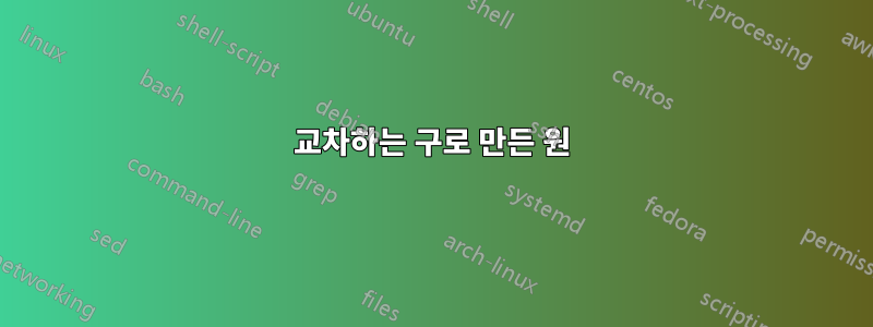 교차하는 구로 만든 원