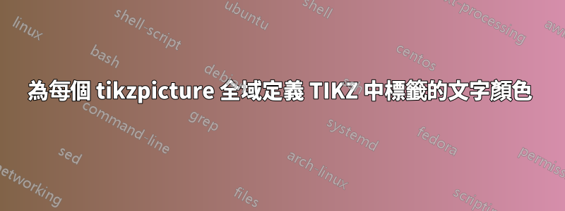 為每個 tikzpicture 全域定義 TIKZ 中標籤的文字顏色