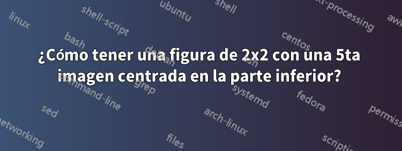 ¿Cómo tener una figura de 2x2 con una 5ta imagen centrada en la parte inferior?