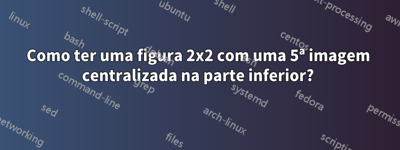 Como ter uma figura 2x2 com uma 5ª imagem centralizada na parte inferior?