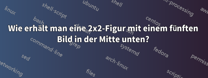 Wie erhält man eine 2x2-Figur mit einem fünften Bild in der Mitte unten?