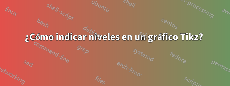 ¿Cómo indicar niveles en un gráfico Tikz?