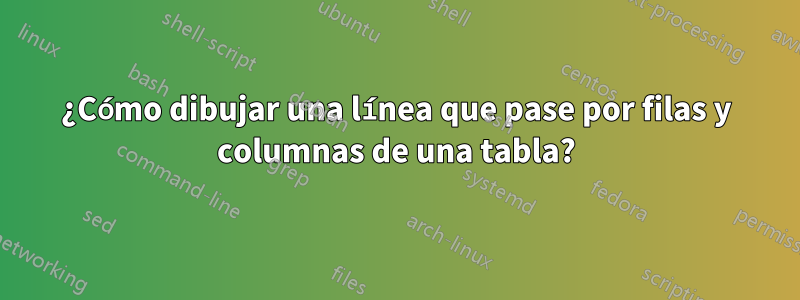 ¿Cómo dibujar una línea que pase por filas y columnas de una tabla?