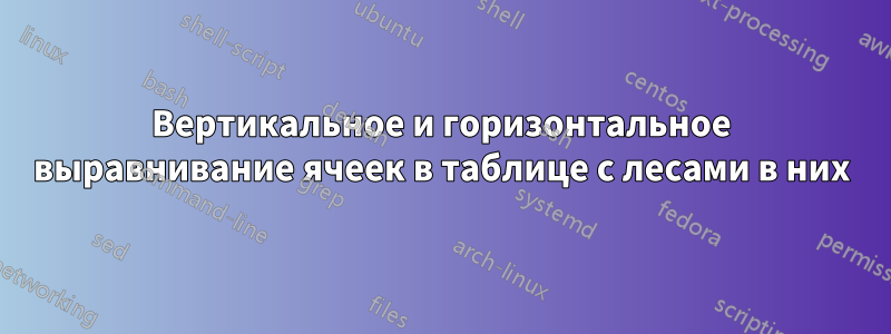 Вертикальное и горизонтальное выравнивание ячеек в таблице с лесами в них