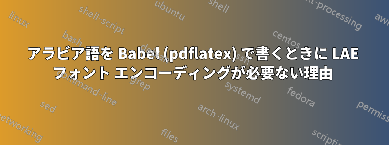 アラビア語を Babel (pdflatex) で書くときに LAE フォント エンコーディングが必要ない理由