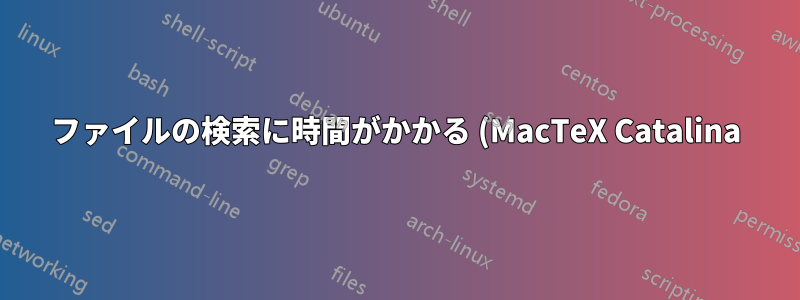 ファイルの検索に時間がかかる (MacTeX Catalina) (解決済み)