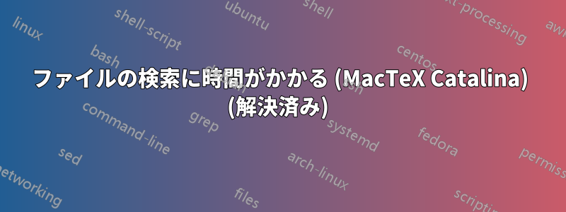 ファイルの検索に時間がかかる (MacTeX Catalina) (解決済み) 