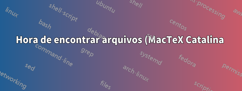 Hora de encontrar arquivos (MacTeX Catalina) (Resolvido)