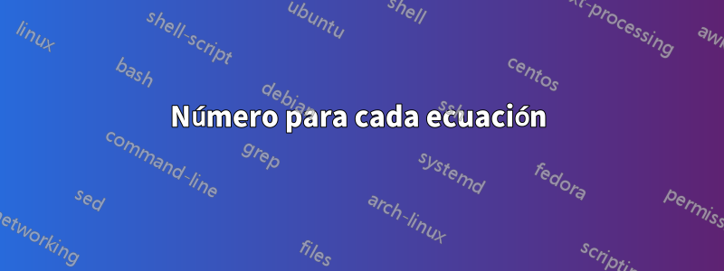 Número para cada ecuación