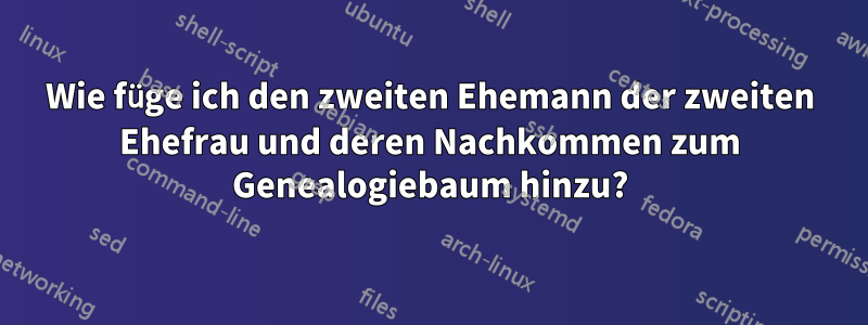 Wie füge ich den zweiten Ehemann der zweiten Ehefrau und deren Nachkommen zum Genealogiebaum hinzu?