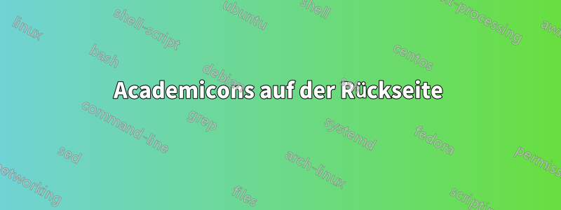 Academicons auf der Rückseite