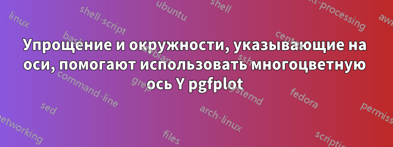 Упрощение и окружности, указывающие на оси, помогают использовать многоцветную ось Y pgfplot