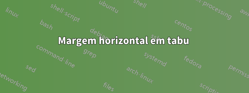 Margem horizontal em tabu