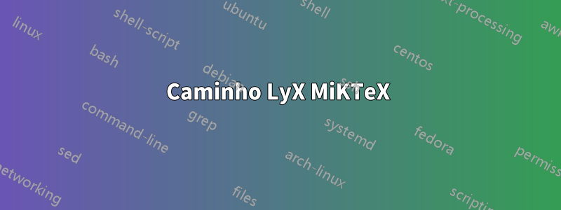 Caminho LyX MiKTeX