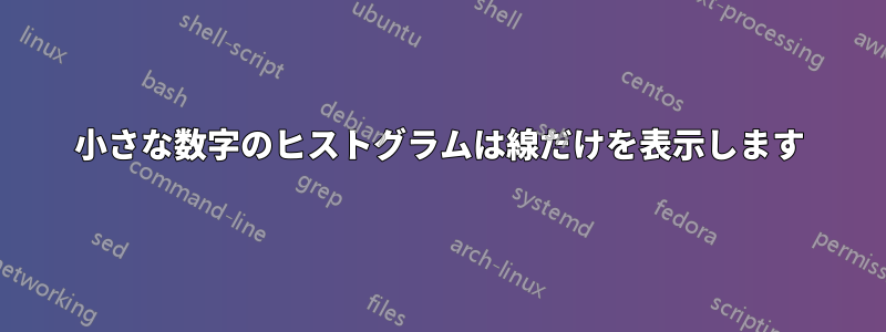 小さな数字のヒストグラムは線だけを表示します