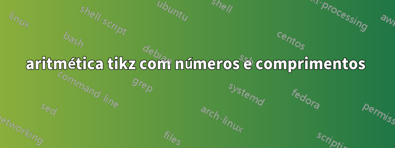 aritmética tikz com números e comprimentos