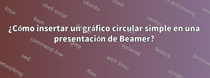 ¿Cómo insertar un gráfico circular simple en una presentación de Beamer?