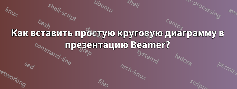 Как вставить простую круговую диаграмму в презентацию Beamer?