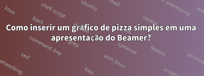 Como inserir um gráfico de pizza simples em uma apresentação do Beamer?