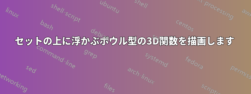 セットの上に浮かぶボウル型の3D関数を描画します