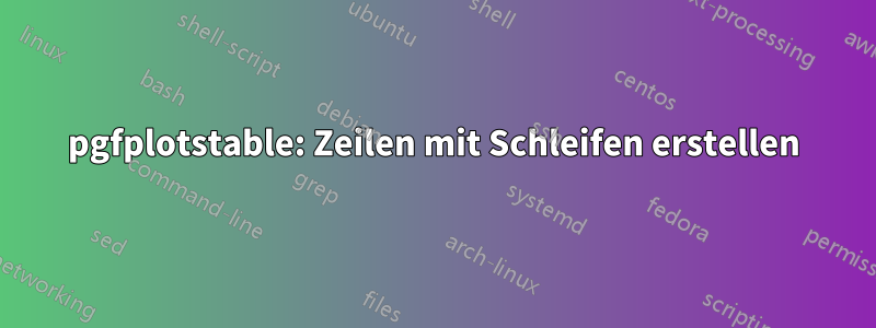 pgfplotstable: Zeilen mit Schleifen erstellen