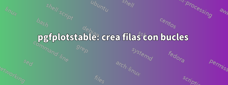 pgfplotstable: crea filas con bucles