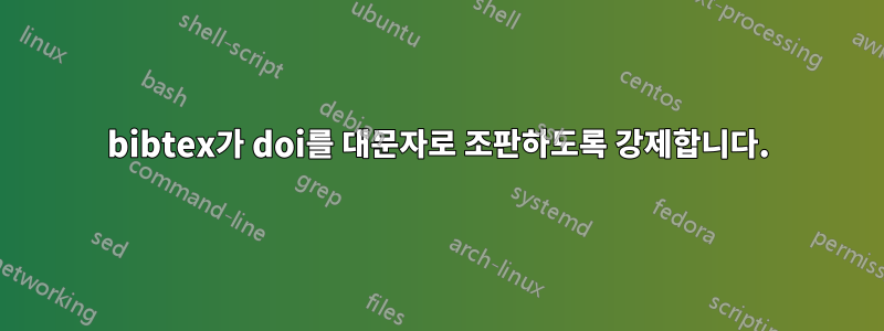 bibtex가 doi를 대문자로 조판하도록 강제합니다.