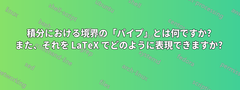 積分における境界の「パイプ」とは何ですか? また、それを LaTeX でどのように表現できますか?