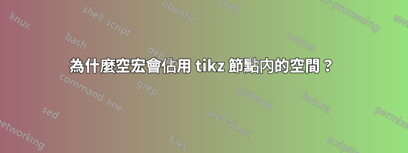 為什麼空宏會佔用 tikz 節點內的空間？