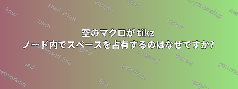 空のマクロが tikz ノード内でスペースを占有するのはなぜですか?