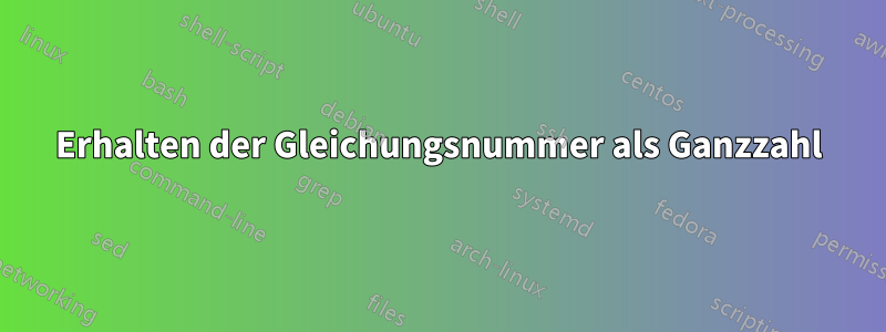 Erhalten der Gleichungsnummer als Ganzzahl