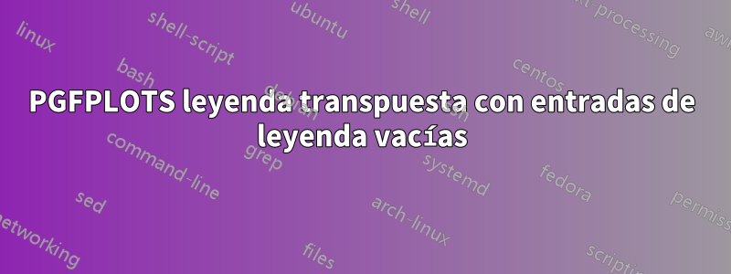 PGFPLOTS leyenda transpuesta con entradas de leyenda vacías