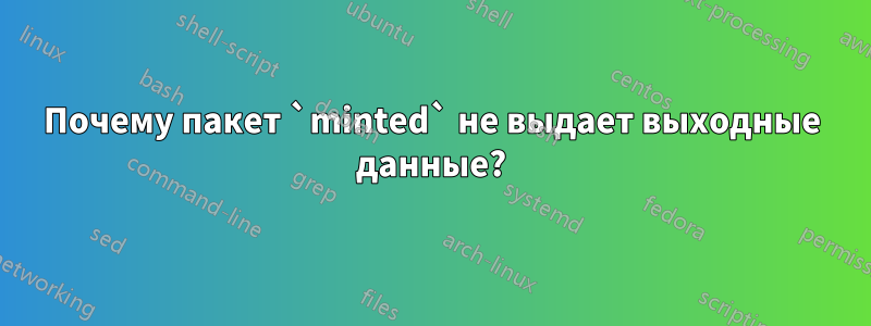 Почему пакет `minted` не выдает выходные данные?