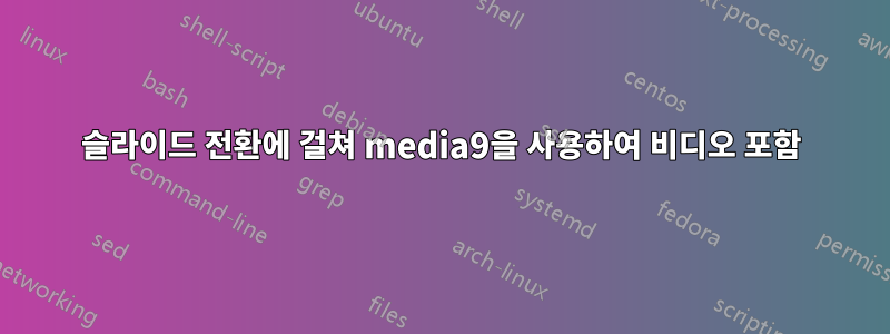 슬라이드 전환에 걸쳐 media9을 사용하여 비디오 포함