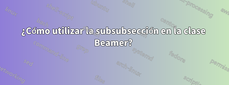 ¿Cómo utilizar la subsubsección en la clase Beamer?