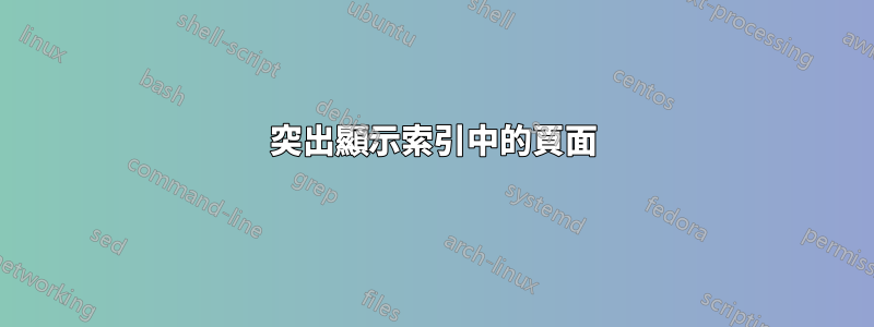 突出顯示索引中的頁面