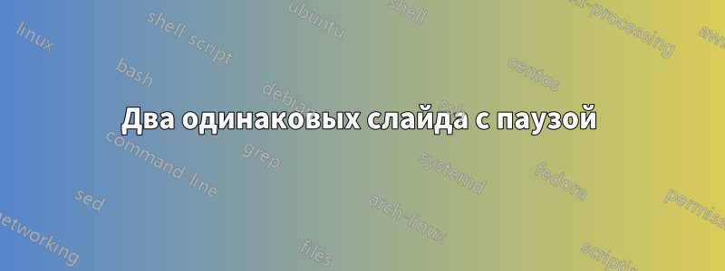 Два одинаковых слайда с паузой