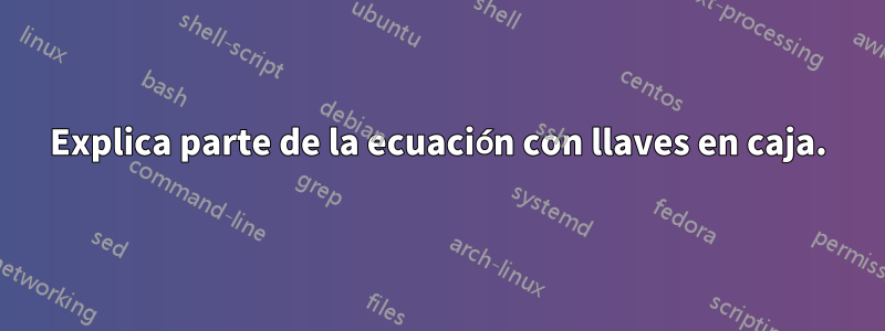 Explica parte de la ecuación con llaves en caja.