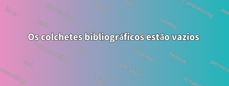 Os colchetes bibliográficos estão vazios