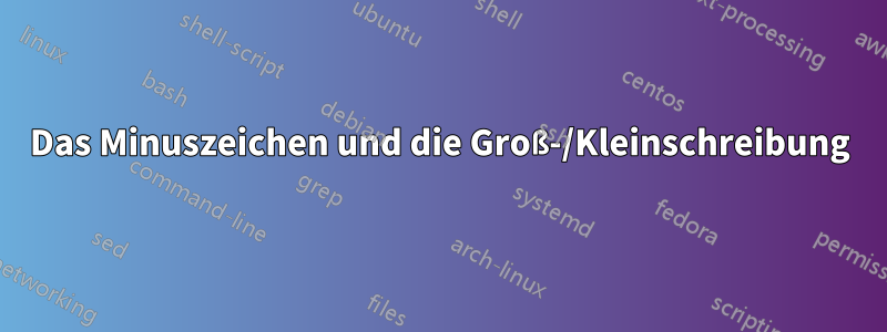 Das Minuszeichen und die Groß-/Kleinschreibung