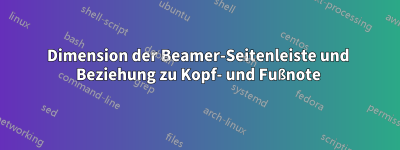 Dimension der Beamer-Seitenleiste und Beziehung zu Kopf- und Fußnote