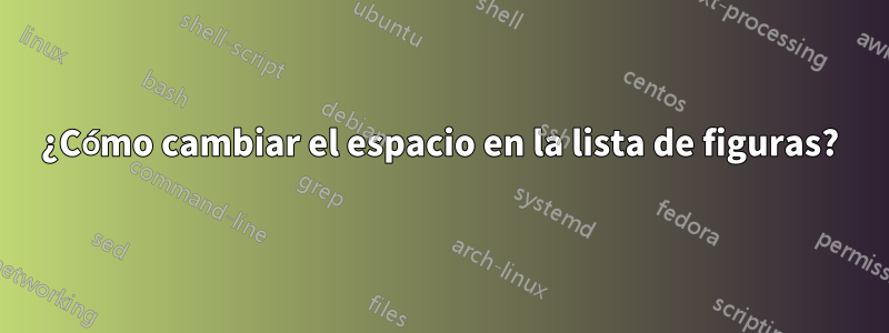 ¿Cómo cambiar el espacio en la lista de figuras?