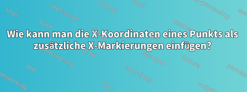 Wie kann man die X-Koordinaten eines Punkts als zusätzliche X-Markierungen einfügen?