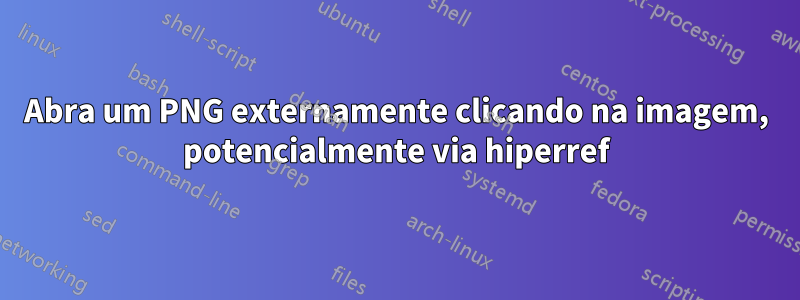 Abra um PNG externamente clicando na imagem, potencialmente via hiperref