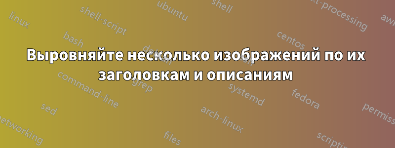 Выровняйте несколько изображений по их заголовкам и описаниям