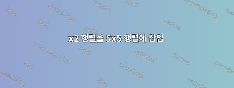 2x2 행렬을 5x5 행렬에 삽입