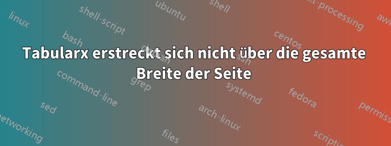 Tabularx erstreckt sich nicht über die gesamte Breite der Seite